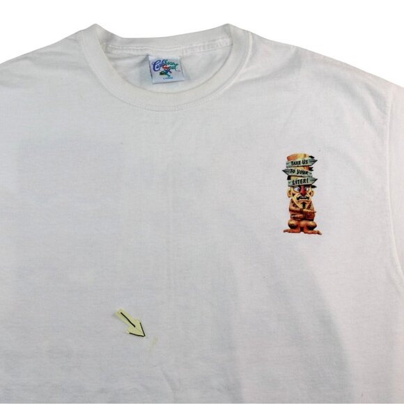 Vintage 2004 Mexico City Beer Guru Brewing Co Large Graphic White T-Shirt Tiki - Picture 11 of 14